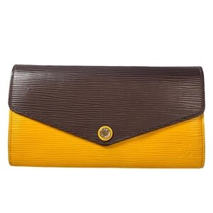LOUIS VUITTON Epi Sarah Wallet in citron and brown